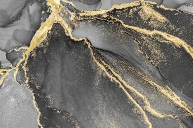 Mermer mürekkep soyut sanatının orijinal resmi. Örnek bir orjinal tablodan yüksek çözünürlüklü fotoğraf. Karargah kağıt dokusuna pürüzsüz mermer desen oluşturmak için soyut resim yapıldı.