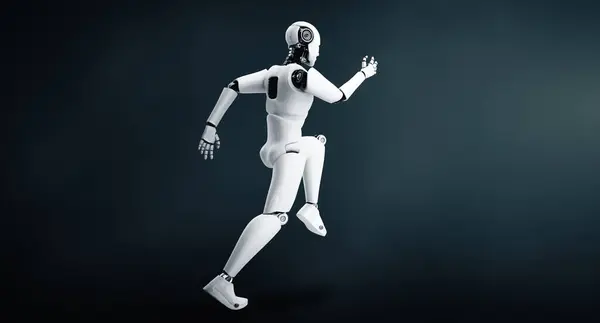 Xai Illustratie Running Robot Humanoid Tonen Snelle Beweging Vitale Energie — Stockfoto