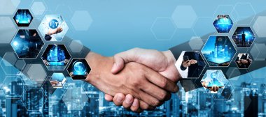 İletişim teknolojisi, akıllı bağlantı IOT ve insan ağ teknolojisi kavramı. Güvenli internet ağına ve bulut hesaplama sunucusuna bağlanmak için bağlantı aygıtı kullanan insanlar vexel