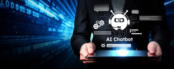 Human Interact Artificial Intelligence Virtual Assistant Chatbot Concept Artificial Intelligence — Stock Photo, Image
