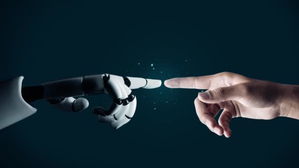 Mlp Futuristisk Robot Artificiell Intelligens Revolutionerande Teknik Utveckling Och Maskininlärning — Stockvideo