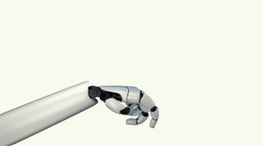 MLP 3D robot el hareketi beyaz ve yeşil arka planda. Yapay zeka ve makine öğrenimi kavramı.