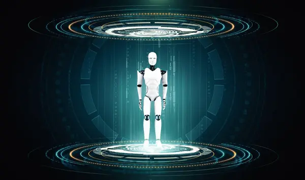 Robot Illustration Xai Humanoïde Dans Monde Science Fiction Fantastique Concept — Photo