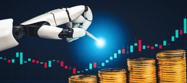 XAI 3D yorumlama fütürist robot teknolojisi geliştirme, yapay zeka yapay zekası ve makine öğrenme konsepti. İnsan hayatının geleceği için küresel robot biyonik bilim araştırması.