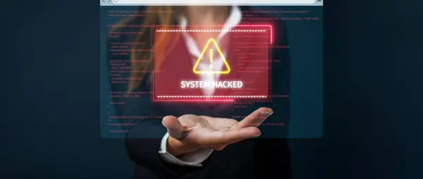 Business Person Identifies Vulnerabilities Cyber Security Prevent Hacks Learn How — Stock Photo, Image