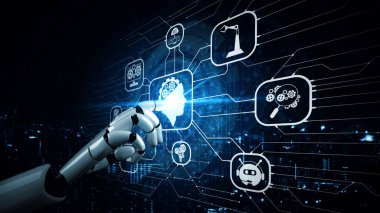 XAI 3D, yaşayan insanların geleceği için robot ve cyborg gelişimi üzerine yapay zeka araştırması yapıyor. Bilgisayar beyni için dijital veri madenciliği ve makine öğrenme teknolojisi tasarımı.