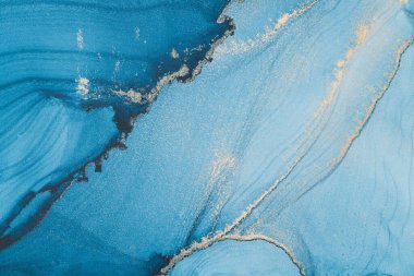 Mermer mürekkep soyut sanatının orijinal resmi. Örnek bir orjinal tablodan yüksek çözünürlüklü fotoğraf. Karargah kağıt dokusuna pürüzsüz mermer desen oluşturmak için soyut resim yapıldı.