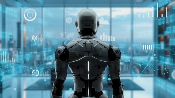 Przyszłe Rozwiązania Inżynierii Robotów Lisp Strategiczny Algorytm Automatyzacji Robotyki Marketingowej — Wideo stockowe