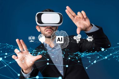 Yapay zeka mühendisliği, büyük veri ve yapay zeka makinesi kavramında yapay zeka beyin işlemcisiyle iş desteği için üretken yapay zeka kullanmayı öğrenen insan etkileşimi. Faas