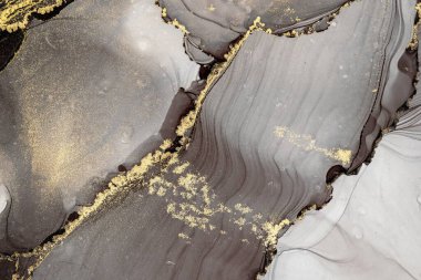 Mermer mürekkep soyut sanatının orijinal resmi. Örnek bir orjinal tablodan yüksek çözünürlüklü fotoğraf. Karargah kağıt dokusuna pürüzsüz mermer desen oluşturmak için soyut resim yapıldı.