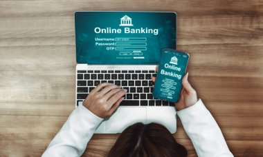 Dijital Para Teknolojisi için Çevrimiçi Bankacılık. İnternet sitesinde ve dijital ödeme servisinde para transferini gösteren grafik arayüzü. uds