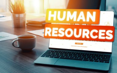 İnsan Kaynakları İşe Alma ve İnsan Ağı Konsepti. Modern grafik arayüzü profesyonel eleman alımını ve personel arayışını gösteriyor. uds