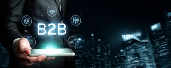 Business Person Navigates B2B Landscape Harness Technology Enhance Business Business — Stock Photo, Image