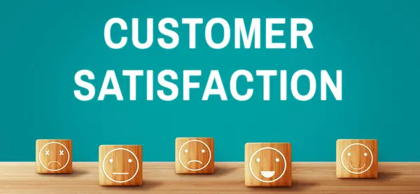 stock image Customer review satisfaction feedback survey concept. User give rating to service experience on online application. Customer can evaluate quality of service lead to reputation ranking of business. uds