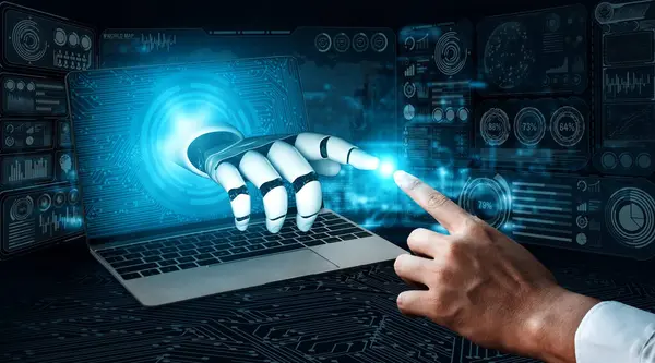 Mlb Renderização Inteligência Artificial Pesquisa Robô Desenvolvimento Ciborgue Para Futuro — Fotografia de Stock
