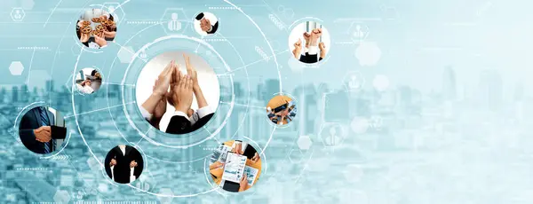 Teamwork Och Personalresurser Management Technology Concept Corporate Business People Group — Stockfoto