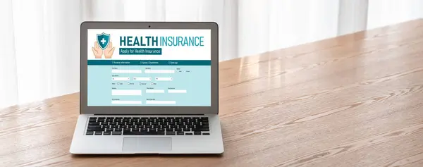 Health Insurance Web Site Modish Registration System Easy Form Filling — Stock Photo, Image