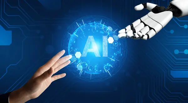 Mlp Rendering Futuristische Robot Technologie Ontwikkeling Kunstmatige Intelligentie Machine Learning — Stockfoto