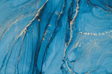 Mermer mürekkep soyut sanatının orijinal resmi. Örnek bir orjinal tablodan yüksek çözünürlüklü fotoğraf. Karargah kağıt dokusuna pürüzsüz mermer desen oluşturmak için soyut resim yapıldı.