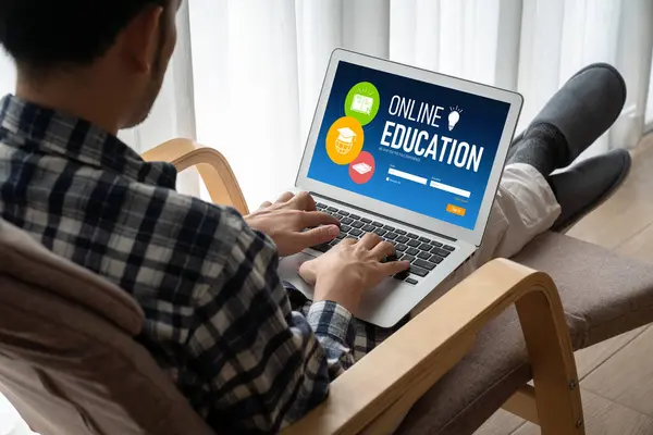 Веб Сайт Електронного Навчання Модифікованим Програмним Забезпеченням Навчання Інтернеті Стокова Картинка