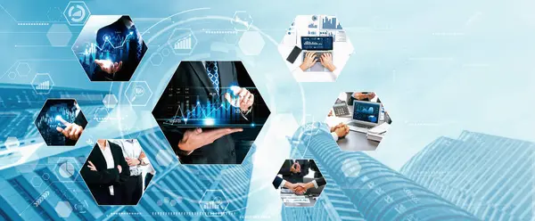 Futuristiska Affärer Digital Finansiell Data Teknik Koncept För Framtida Big — Stockfoto