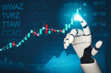 MLP 3D yorumlama fütüristik robot teknolojisi geliştirme, yapay zeka yapay zeka ve makine öğrenme kavramı. İnsan hayatının geleceği için küresel robot biyonik bilim araştırması.