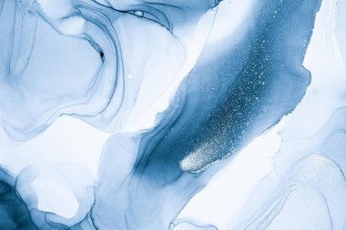 Mermer mürekkep soyut sanatının orijinal resmi. Örnek bir orjinal tablodan yüksek çözünürlüklü fotoğraf. Karargah kağıt dokusuna pürüzsüz mermer desen oluşturmak için soyut resim yapıldı.