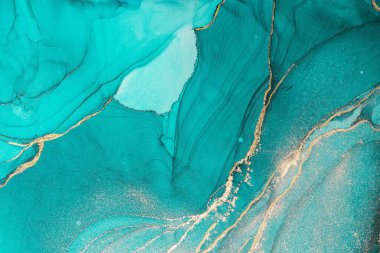 Mermer mürekkep soyut sanatının orijinal resmi. Örnek bir orjinal tablodan yüksek çözünürlüklü fotoğraf. Karargah kağıt dokusuna pürüzsüz mermer desen oluşturmak için soyut resim yapıldı.