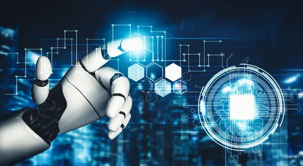 Mlp Rendering Futuristic Droid Robot Technology Development Artificial Intelligence Machine — Stock Photo, Image