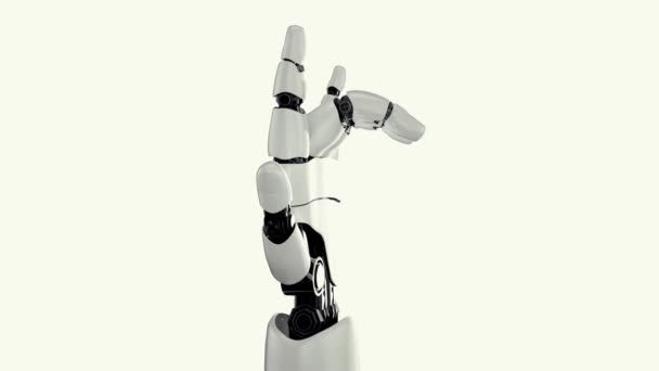 Mlp Rendering Robot Hand Actie Witte Groene Achtergrond Concept Van — Stockvideo
