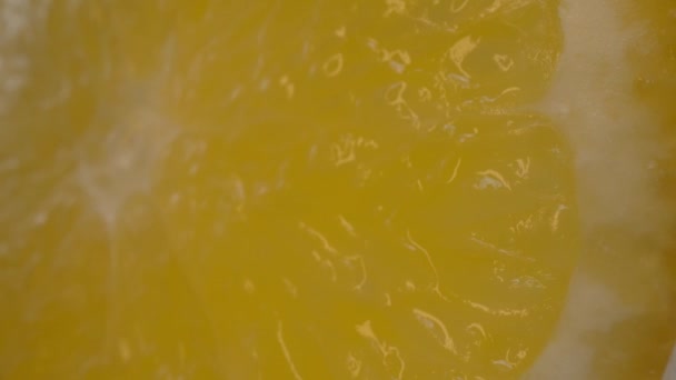 활기찬 오렌지 색상으로 슬라이스 오렌지의 매크로 사진과 감귤류 과일의 육즙이 — 비디오