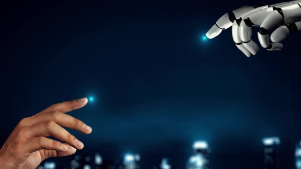 Mlp Futuristický Robot Umělé Inteligence Osvětlující Vývoj Technologií Koncepce Strojového — Stock video
