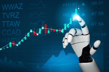 MLP 3D Rending futuristik robot teknolojisi geliştirme, yapay zeka yapay zeka ve makine öğrenme konsepti. İnsan hayatının geleceği için küresel robot biyonik bilim araştırması.