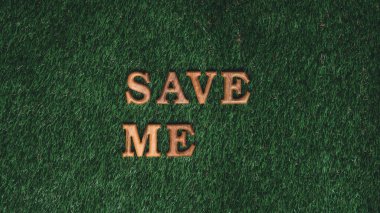 Dünya Günü konsept gösterisi mesajı için biyofilik yeşil arka planda Dünya 'yı Kurtarın kampanyası düzenlendi. Sürdürülebilir ve daha yeşil bir gelecek için çevresel sosyal yönetim kavramı.