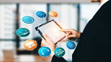 Çevrimiçi perakende sektörünün Omni kanal teknolojisi. Sosyal medya platformunda çok kanallı pazarlama internet ödeme kanalı, çevrimiçi perakende alışveriş ve her türlü dijital uygulama hizmeti sunmaktadır. uds