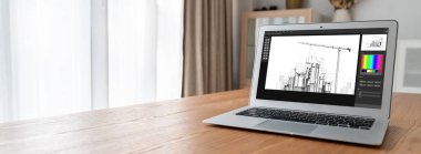 Mimari iş ve profesyonel tasarımcı için mimari tasarım modem yazılım uygulaması