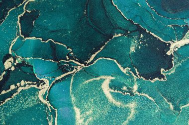 Mermer mürekkep soyut sanatının orijinal resmi. Örnek bir orjinal tablodan yüksek çözünürlüklü fotoğraf. Karargah kağıt dokusuna pürüzsüz mermer desen oluşturmak için soyut resim yapıldı.