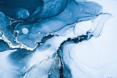 Mermer mürekkep soyut sanatının orijinal resmi. Örnek bir orjinal tablodan yüksek çözünürlüklü fotoğraf. Karargah kağıt dokusuna pürüzsüz mermer desen oluşturmak için soyut resim yapıldı.