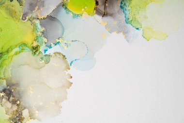 Mermer mürekkep soyut sanatının orijinal resmi. Örnek bir orjinal tablodan yüksek çözünürlüklü fotoğraf. Karargah kağıt dokusuna pürüzsüz mermer desen oluşturmak için soyut resim yapıldı.