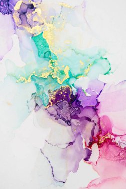 Mermer mürekkep soyut sanatının orijinal resmi. Örnek bir orjinal tablodan yüksek çözünürlüklü fotoğraf. Karargah kağıt dokusuna pürüzsüz mermer desen oluşturmak için soyut resim yapıldı.