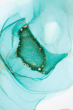 Mermer mürekkep soyut sanatının orijinal resmi. Örnek bir orjinal tablodan yüksek çözünürlüklü fotoğraf. Karargah kağıt dokusuna pürüzsüz mermer desen oluşturmak için soyut resim yapıldı.