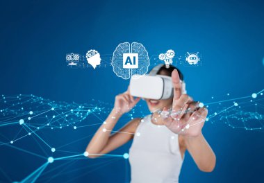 Yapay zeka mühendisliği, büyük veri ve yapay zeka makinesi kavramında yapay zeka beyin işlemcisiyle iş desteği için üretken yapay zeka kullanmayı öğrenen insan etkileşimi. Faas