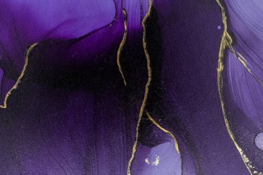 Mermer mürekkep soyut sanatının orijinal resmi. Örnek bir orjinal tablodan yüksek çözünürlüklü fotoğraf. Karargah kağıt dokusuna pürüzsüz mermer desen oluşturmak için soyut resim yapıldı.