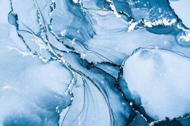 Mermer mürekkep soyut sanatının orijinal resmi. Örnek bir orjinal tablodan yüksek çözünürlüklü fotoğraf. Karargah kağıt dokusuna pürüzsüz mermer desen oluşturmak için soyut resim yapıldı.