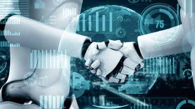 MLB 3d Gelecek Finansal Teknoloji Kontrolü AI robotu insansı makine öğrenimi ve yapay zeka kullanarak iş verilerini analiz ediyor ve yatırım ve ticaret hakkında tavsiyelerde bulunuyor