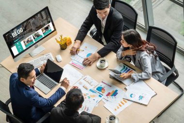 blogging concept, web blog Social Media Information network snugly. social media online content, freelance worker, working online, content creator, blogger, website, reading blog online on computer