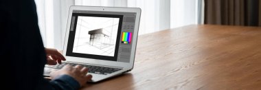 Mimari iş ve profesyonel tasarımcı için mimari tasarım modem yazılım uygulaması