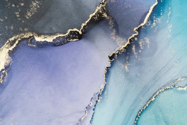 Mermer mürekkep soyut sanatının orijinal resmi. Örnek bir orjinal tablodan yüksek çözünürlüklü fotoğraf. Karargah kağıt dokusuna pürüzsüz mermer desen oluşturmak için soyut resim yapıldı.