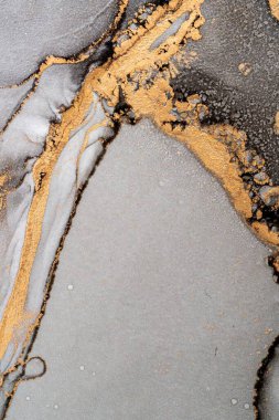 Mermer mürekkep soyut sanatının orijinal resmi. Örnek bir orjinal tablodan yüksek çözünürlüklü fotoğraf. Karargah kağıt dokusuna pürüzsüz mermer desen oluşturmak için soyut resim yapıldı.