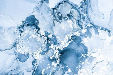 Mermer mürekkep soyut sanatının orijinal resmi. Örnek bir orjinal tablodan yüksek çözünürlüklü fotoğraf. Karargah kağıt dokusuna pürüzsüz mermer desen oluşturmak için soyut resim yapıldı.